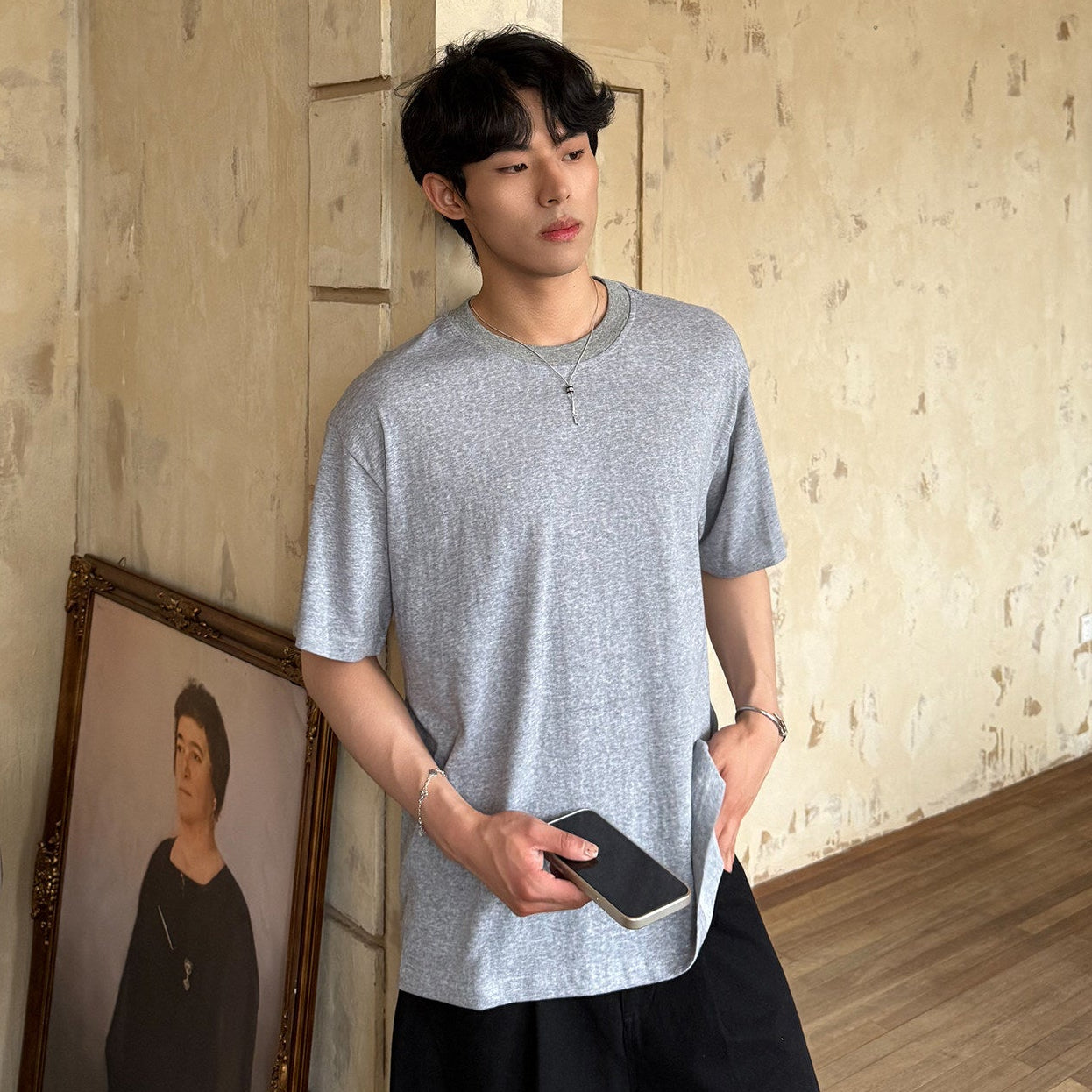 Solid Color Short Sleeve T-Shirt WN24984