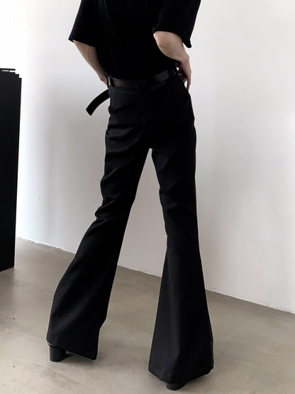Snake Pattern Draping Flare Trousers WN15413