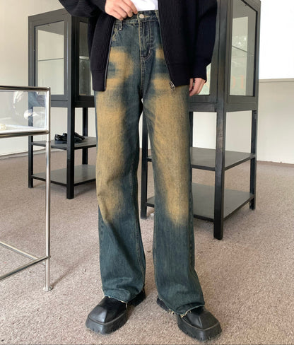 Washed Wide Leg Denim Jeans WN25371