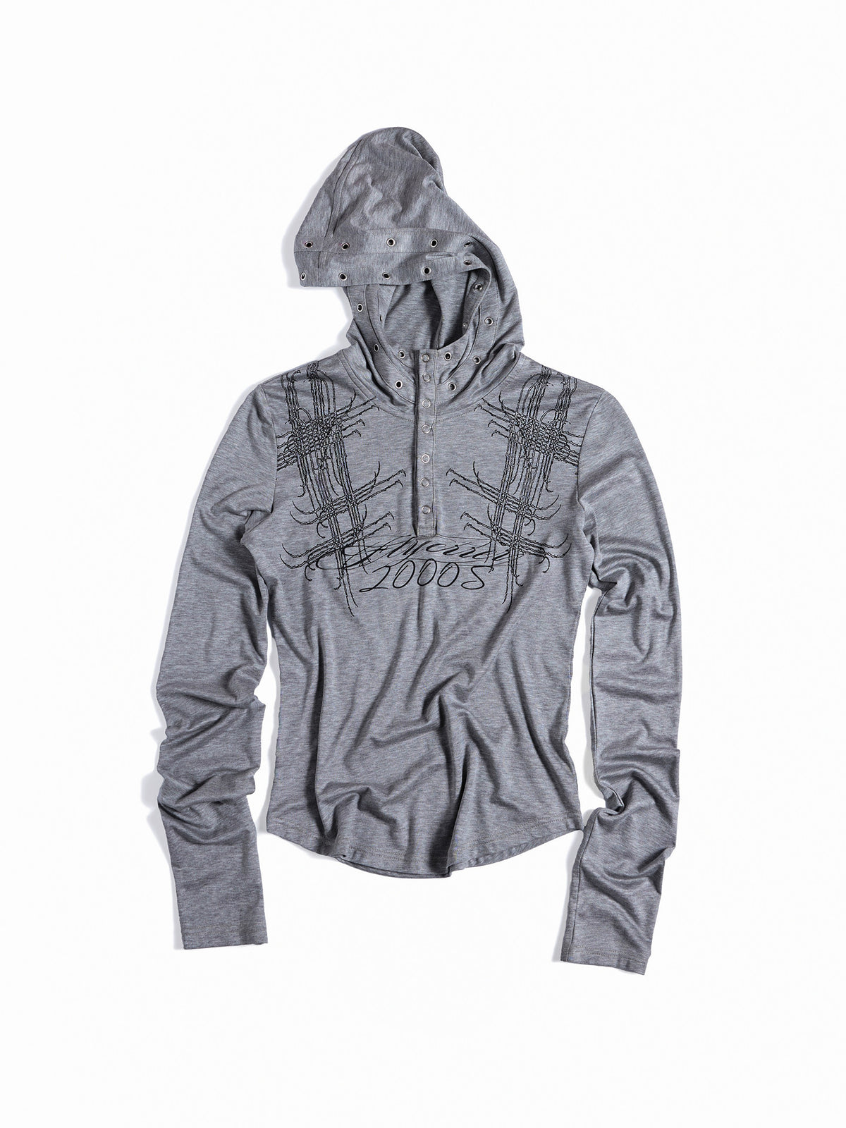 Graffiti Print Rhinestone Cropped Hoodie WN27440