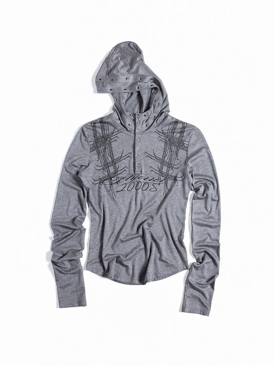 Graffiti Print Rhinestone Cropped Hoodie WN27440