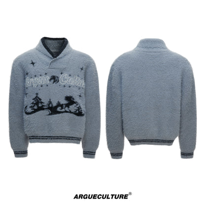 Woolen V-neck Knit Sweater WN22659