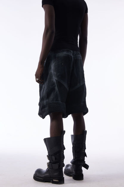 Damage Baggy Half Denim Jeans WN25584