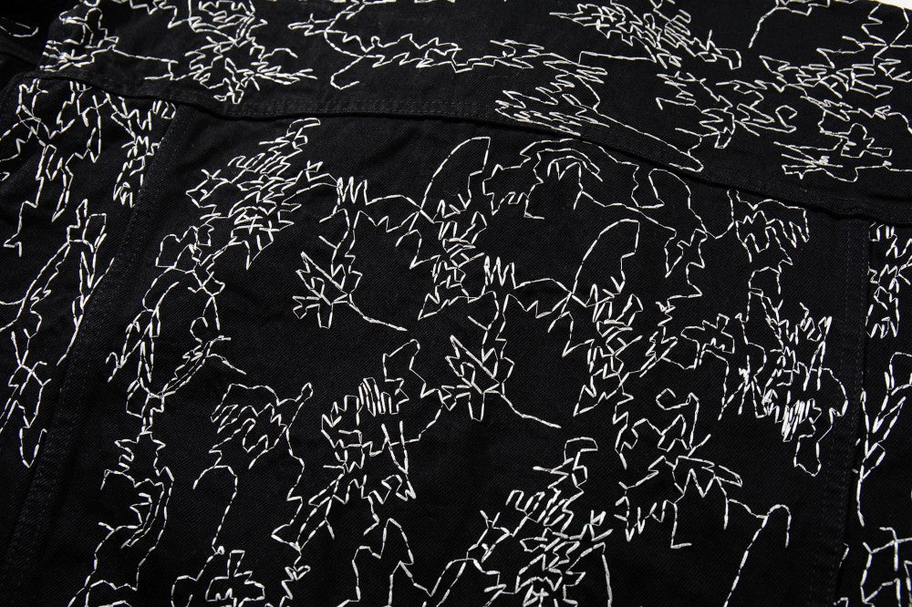 Allover Line Embroidery Denim Jacket WN28087