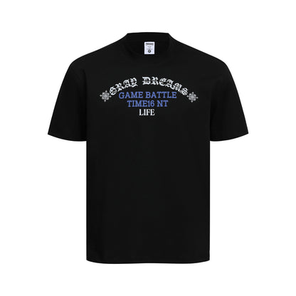Gothic Letter Print Short Sleeve T-Shirt WN25962