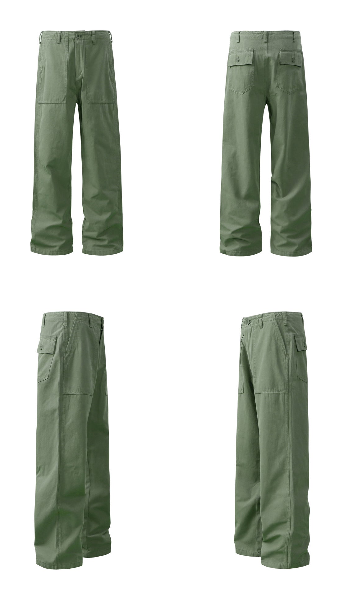 Washed Straight Wide Leg Work Pants WN26378