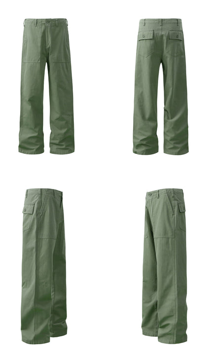 Washed Straight Wide Leg Work Pants WN26378