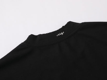 Oversize Damage Plain Short Sleeve T-Shirt WN25472