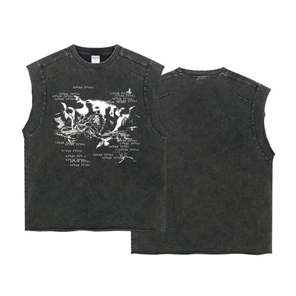 Wax Dye Graphic Print Tank Top WN16262