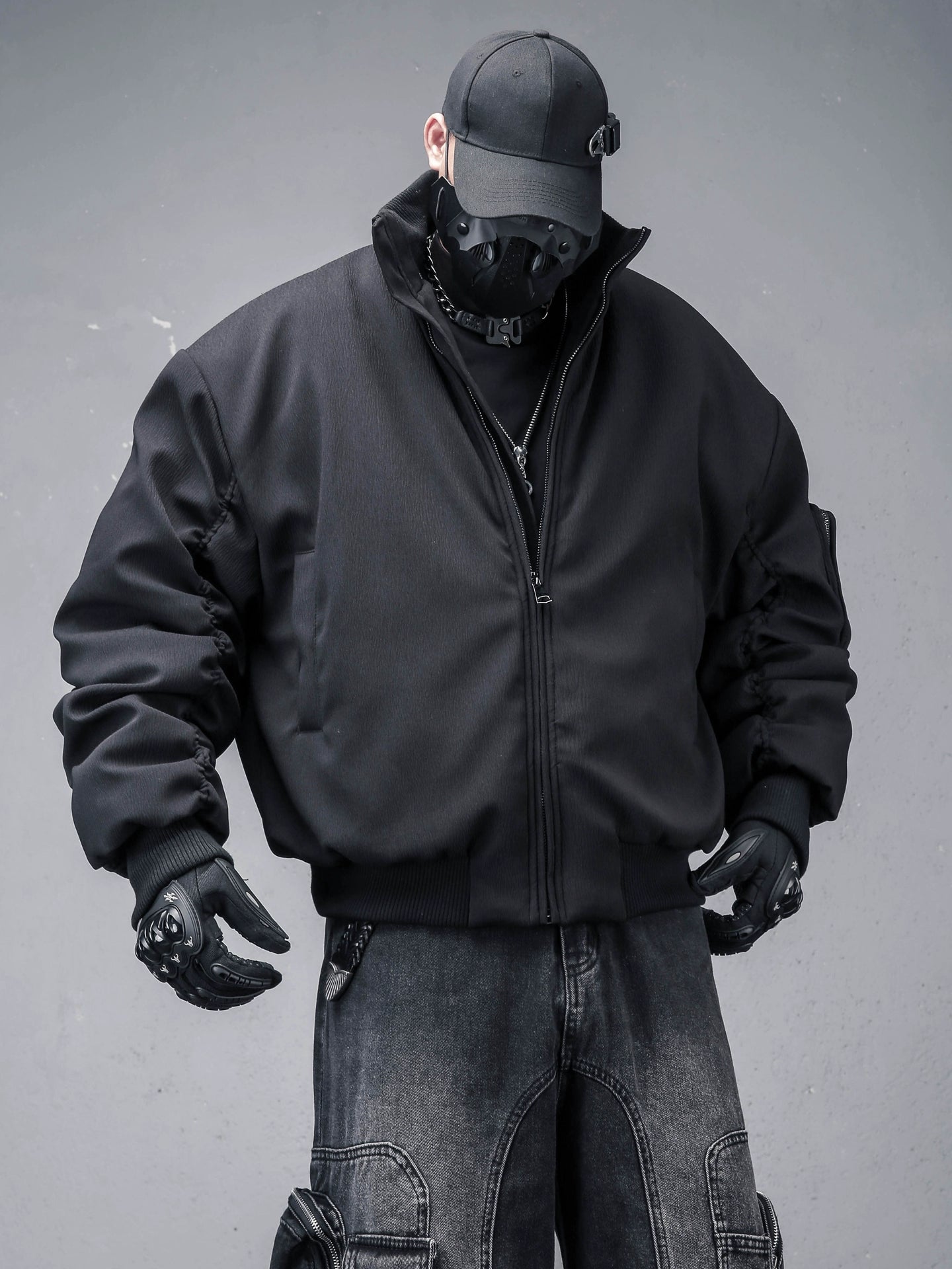 Oversize Stand Neck Short Padded Jacket WN22333