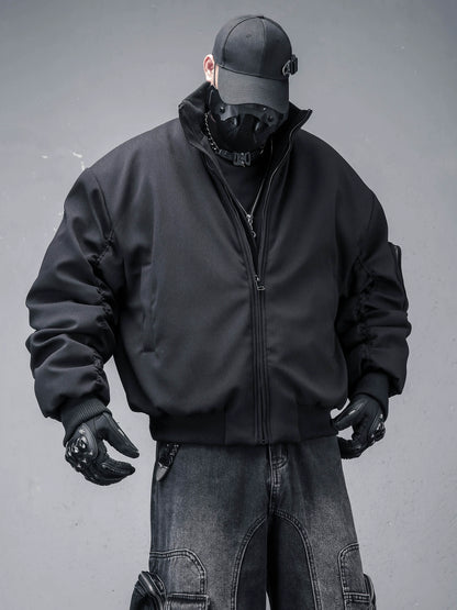 Oversize Stand Neck Short Padded Jacket WN22333