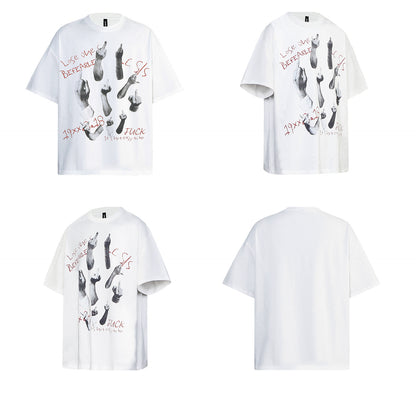 Graphic Letter Print Short Sleeve T-Shirt WN26209
