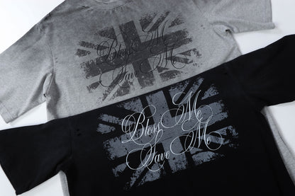 Damage Letter Print Short Sleeve T-Shirt WN25417