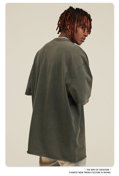 Washed Damage Oversize Short Sleeve T-Shirt WN6068