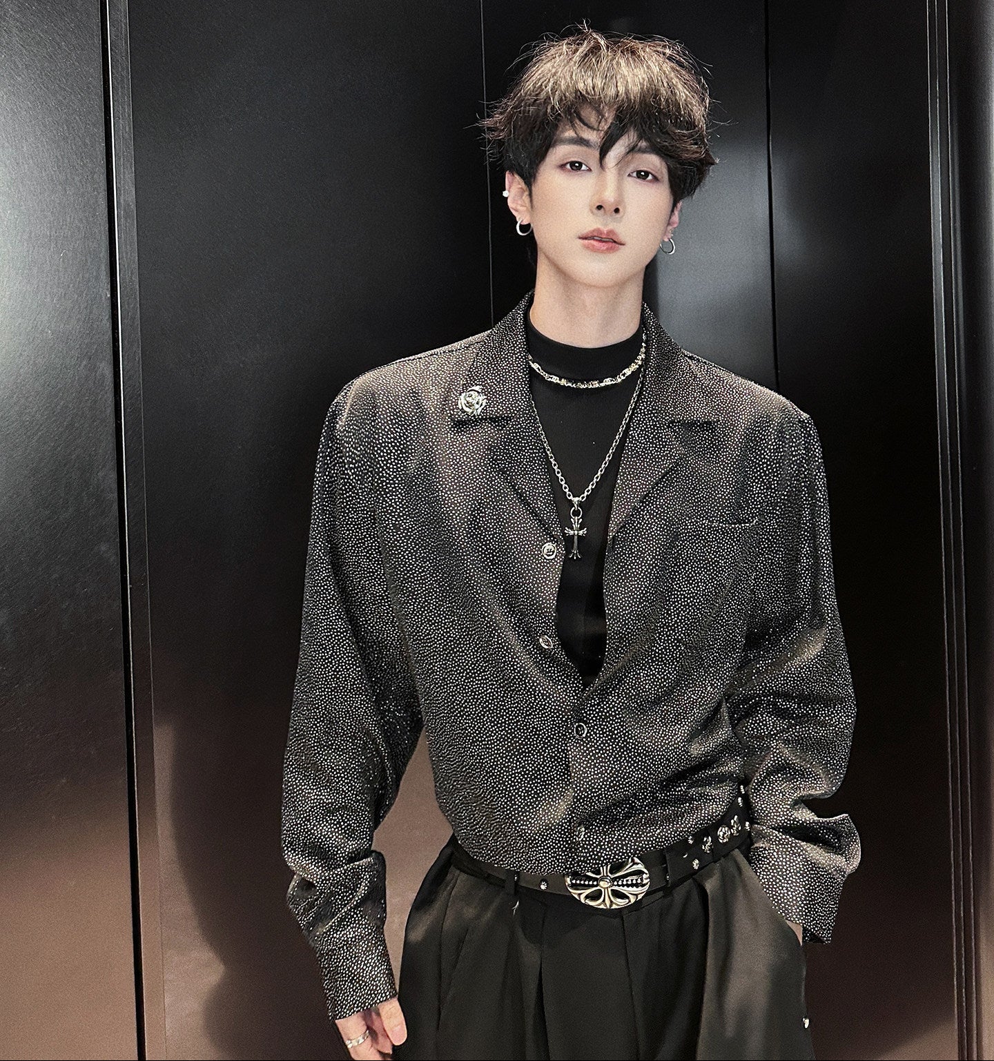 Oversize Lapel Long Sleeve Shirt WN25069