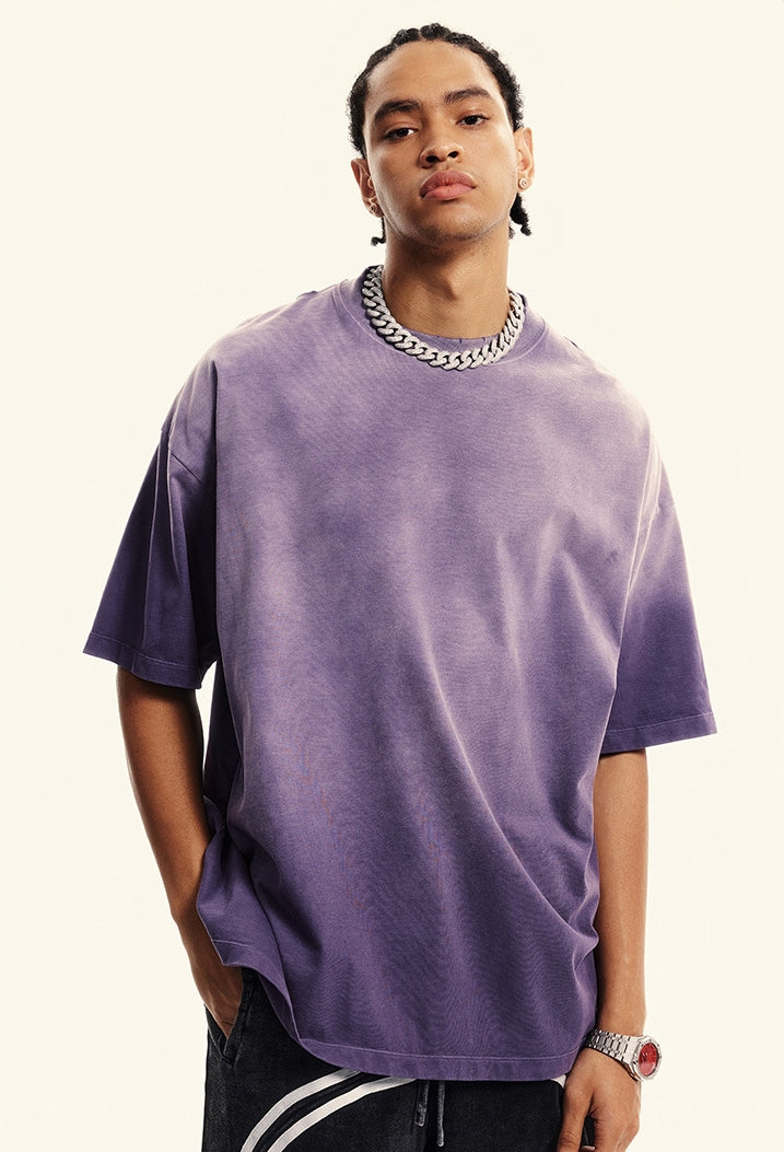 Washed Gradient Oversize Short Sleeve T-Shirt WN6070