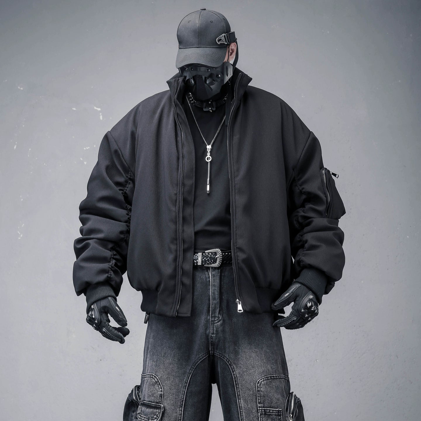 Oversize Stand Neck Short Padded Jacket WN22333