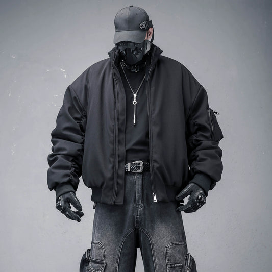 Oversize Stand Neck Short Padded Jacket WN22333