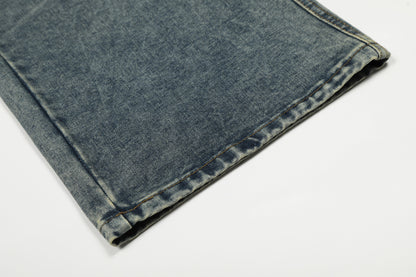 Star Patch Rivet Wide Leg Denim Jeans WN25585