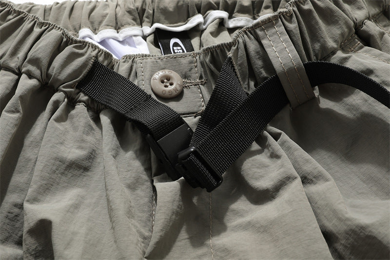 Multi-Pocket Wide Leg Cargo Half Pants WN26812
