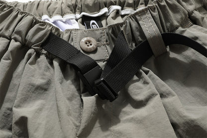 Multi-Pocket Wide Leg Cargo Half Pants WN26812