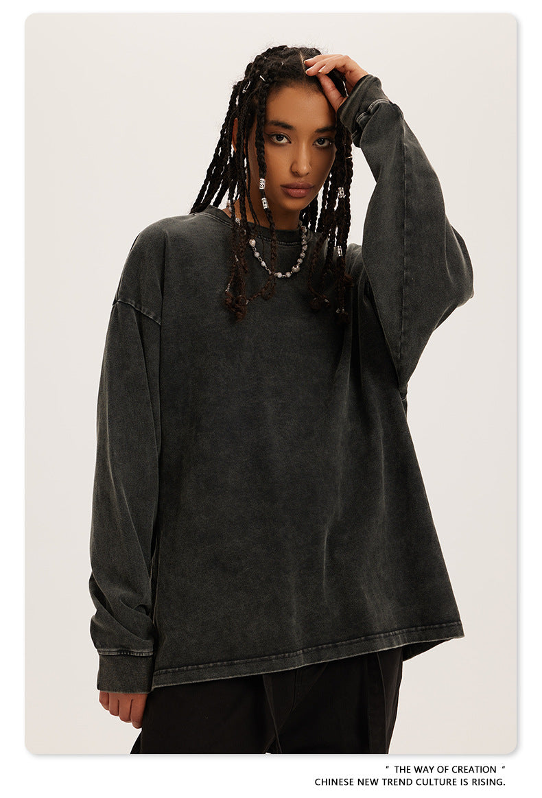 Oversize Washed Long Sleeve T-Shirt WN6052