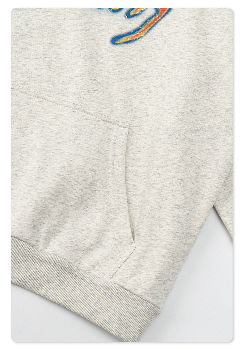 Oversize Print Pullover Hoodie WN9948