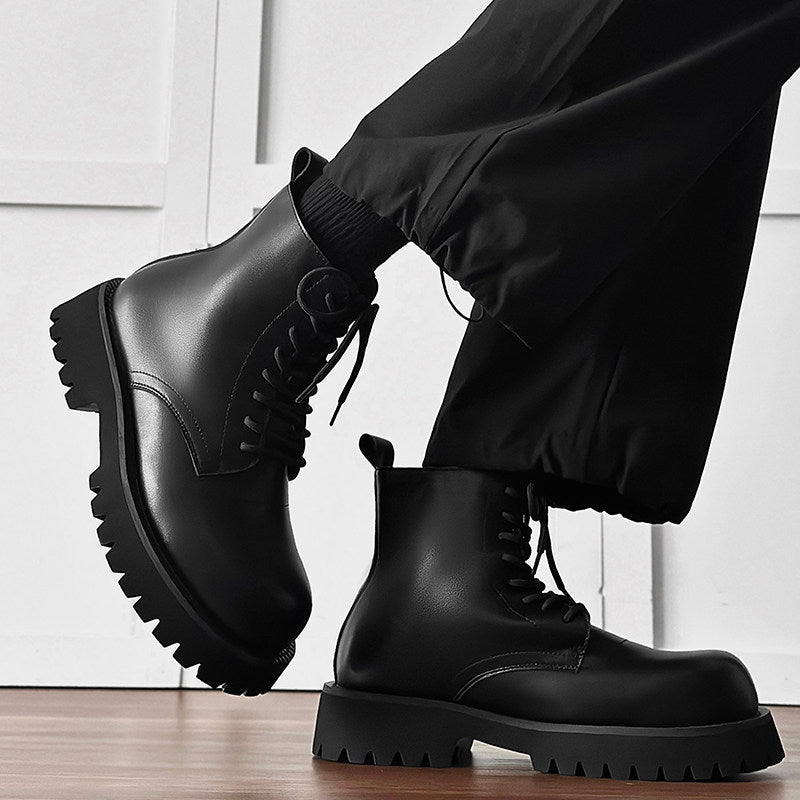 Chunky Lug Sole Platform Lace-Up Boots WN24551