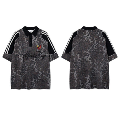 Leopard Embroidery Polo Shirt & Short Pants Setup WN27909