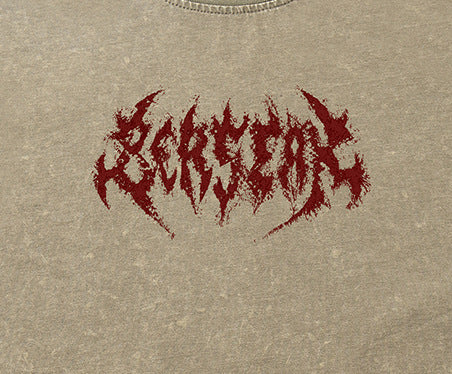 Washed Gothic Letter Print Short Sleeve T-Shirt WN26914