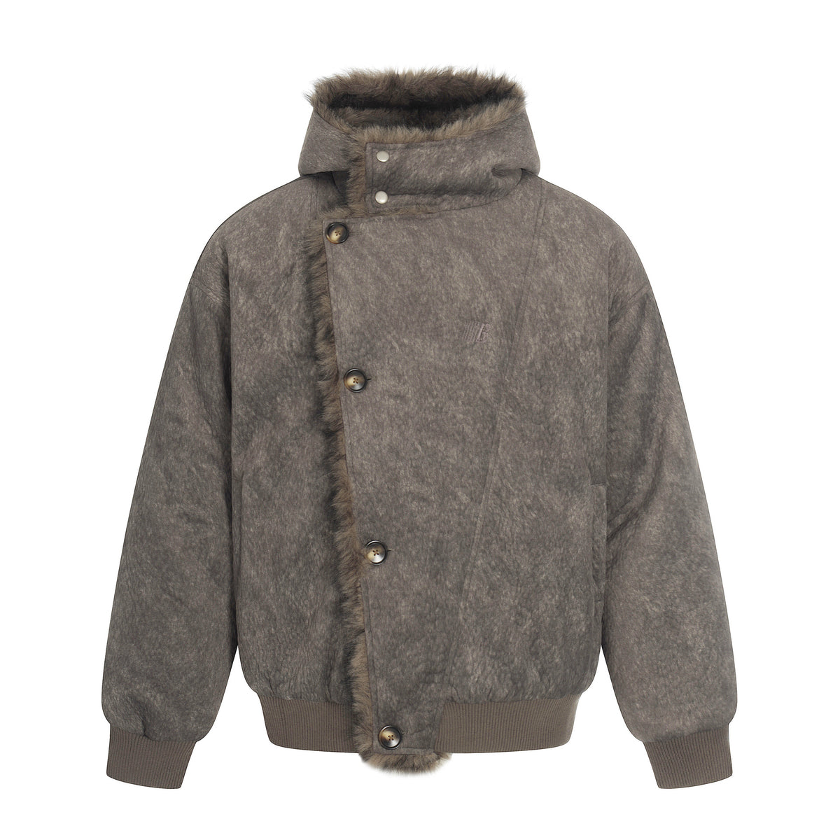 Deconstruction Fleece Lining Hooded Oversize Puffer Jacket WN27922