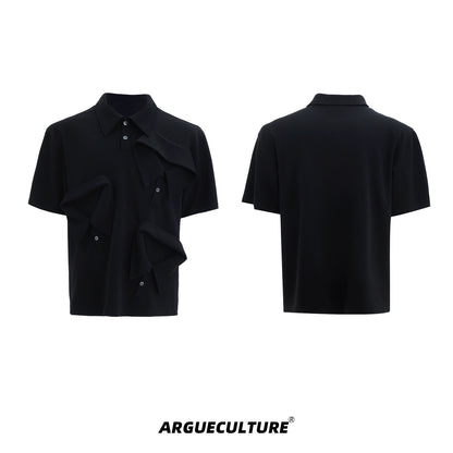 Multi-Collar Cotton Heavyweight Short Sleeve Polo Shirt WN18333