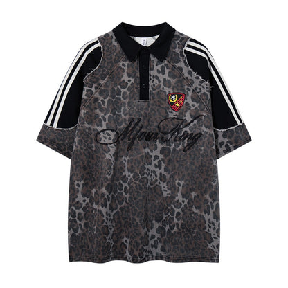 Leopard Embroidery Polo Shirt & Short Pants Setup WN27909