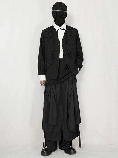 Fake Layered Design Vest Jacket WN20173