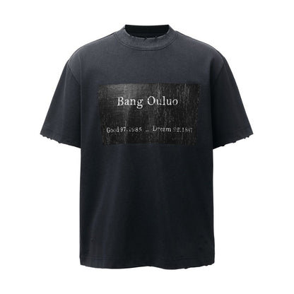 Patch Letter Short Sleeve T-Shirt WN26965