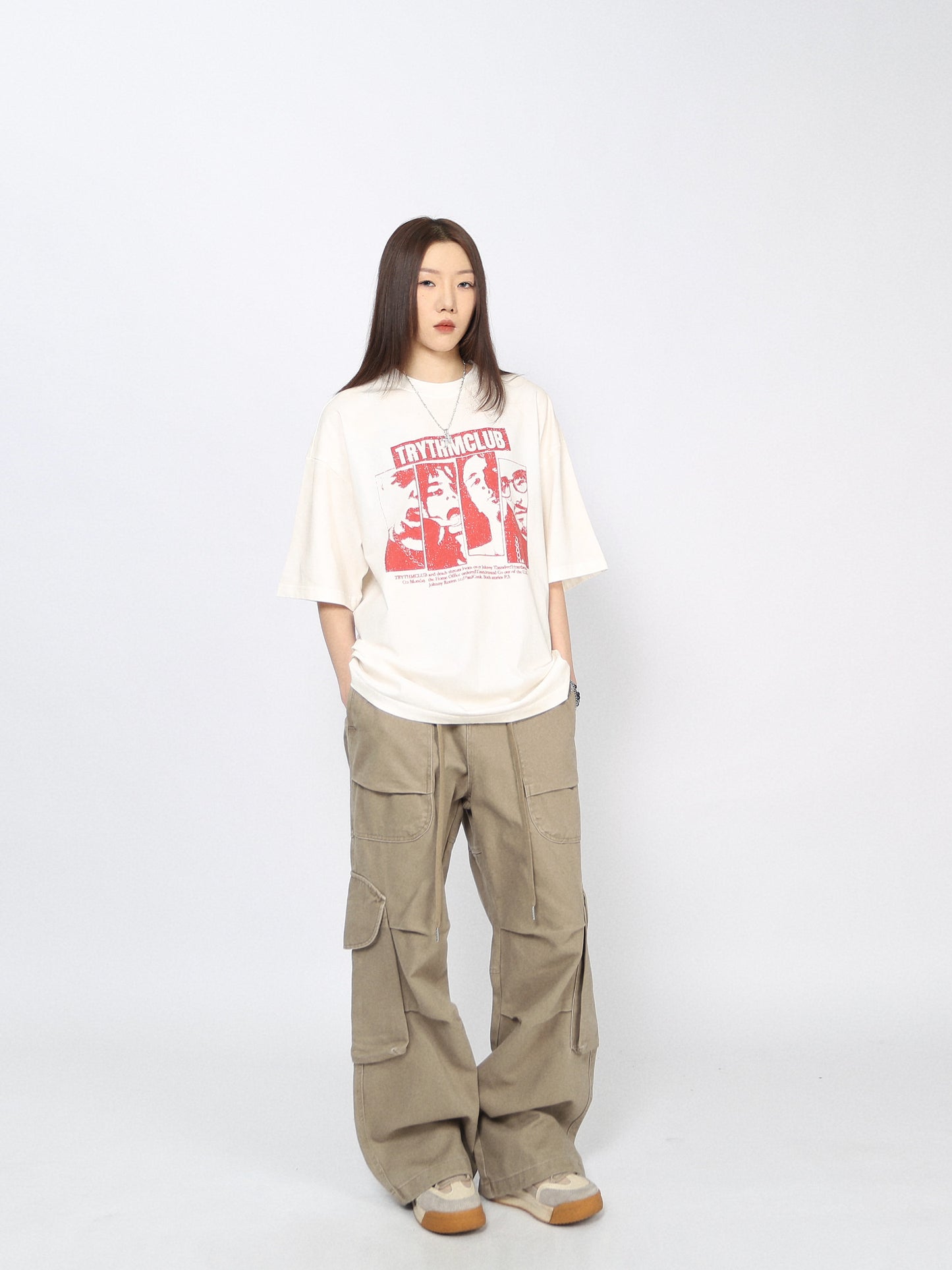 Washed Graphic Print Oversize Short Sleeve T-Shirt WN24434