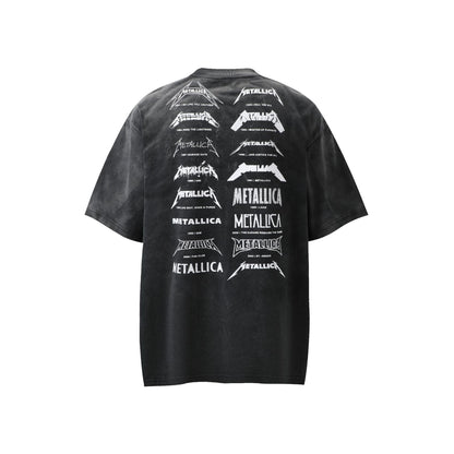 Graphic Print Stain Damage Oversize Short Sleeve T-Shirt WN25593
