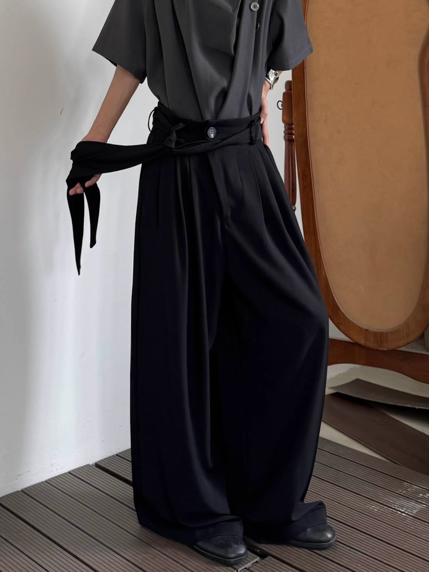 Minimalist High-Waist Wide Leg Trousers WN19965