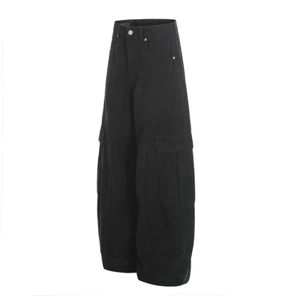 Washed Multi Pocket Curved Cargo Pants WN26016