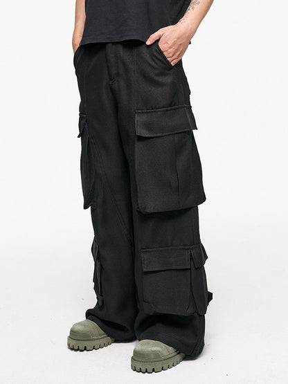 Multi Pocket Wide Leg Cargo Pants WN24333