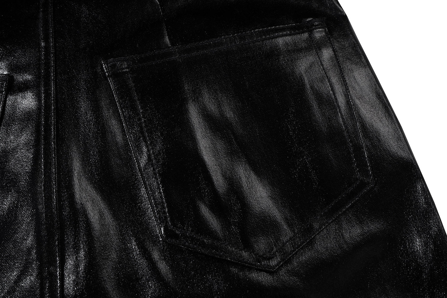 Coated Glossy Flare Denim Jeans WN11356