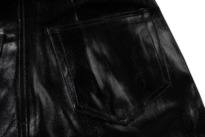 Coated Glossy Flare Denim Jeans WN11356