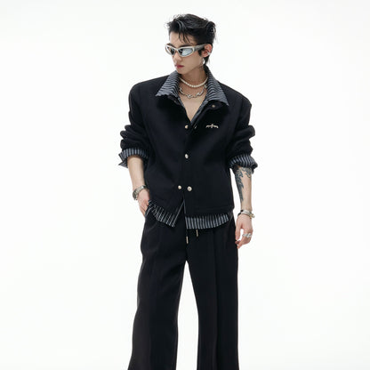 Stripe Fake Layered Jacket & Pants WN20533