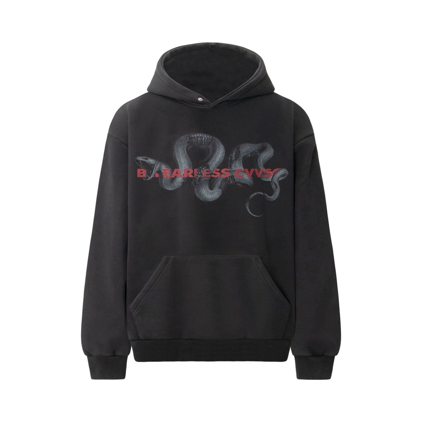 Washed Snake Print Pullover Hoodie WN23061