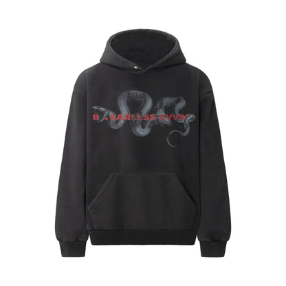 Washed Snake Print Pullover Hoodie WN23061