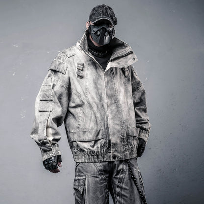 Damage Mix Wash Stand Neck Jacket WN22411