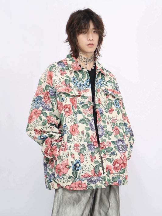 Floral Workwear Denim Jacket WN8411