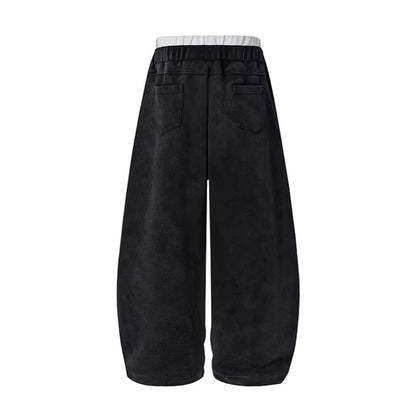 Letter Print Washed Wide Leg Sweatpants WN27927