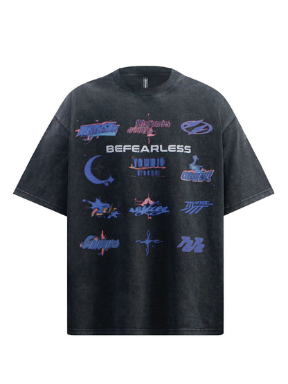 Washed Letter Graphic Short Sleeve T-Shirt WN26198