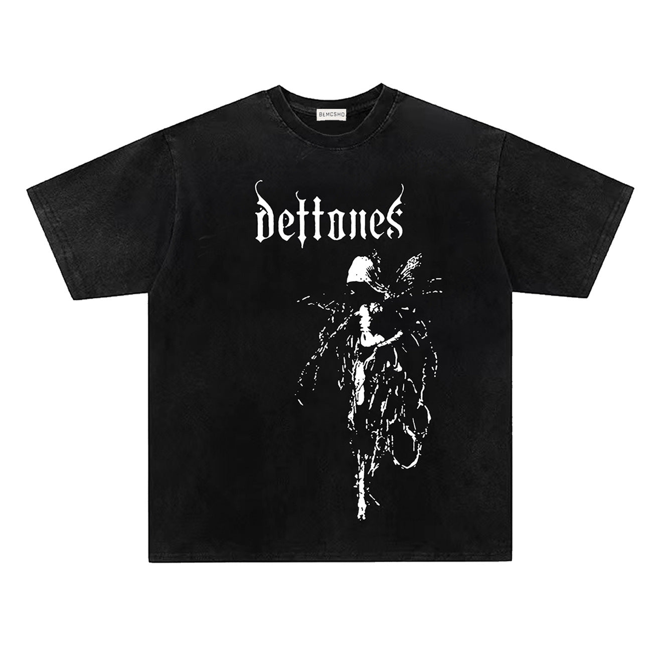 Washed Gothic Scarecrow Print Short Sleeve T-Shirt WN26879